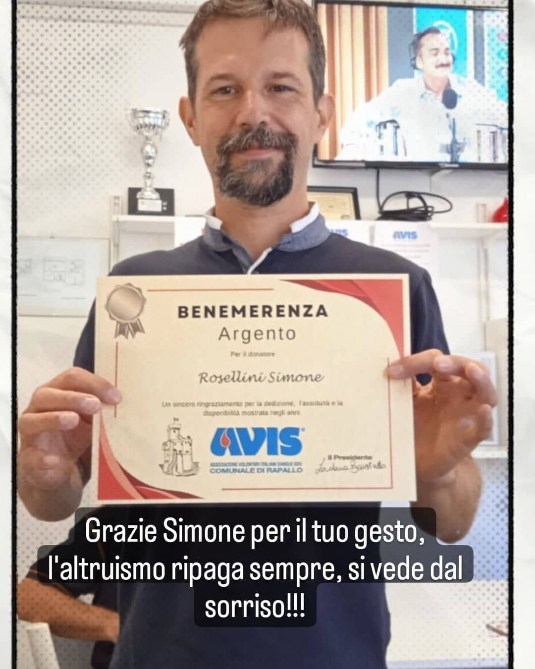 Avis Comunale di Rapallo - Le benemerenze, i riconoscimenti per la vostre donazioni